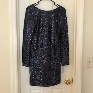 Blue sequin Semi formal dress
